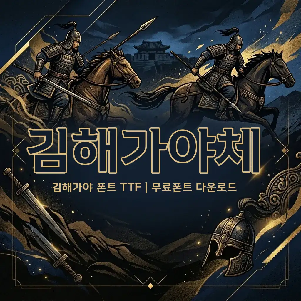 김해가야체 다운로드 완벽 가이드 — 개발 배경·설치·라이선스 총정리