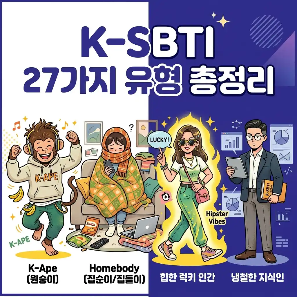 K-SBTI 성격 유형 27가지 완벽 총정리 | 뼈 때리는 분석 & 갓생 생존 비법