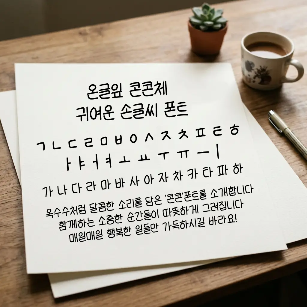 온글잎 콘콘체 디자인 미리보기