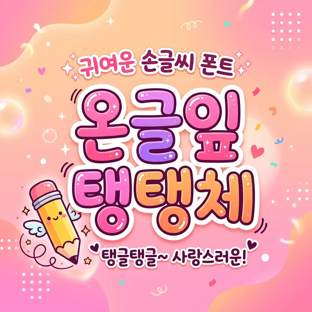 온글잎 탱탱체 다운로드 | 고등학생이 만든 귀여운 무료 손글씨 폰트