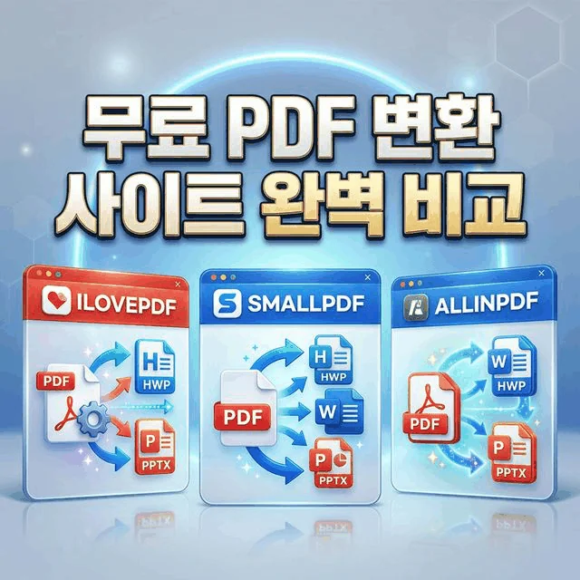 PDF변환 사이트 ILOVEPDF SMALLPDF ALLINPDF 비교 썸네일